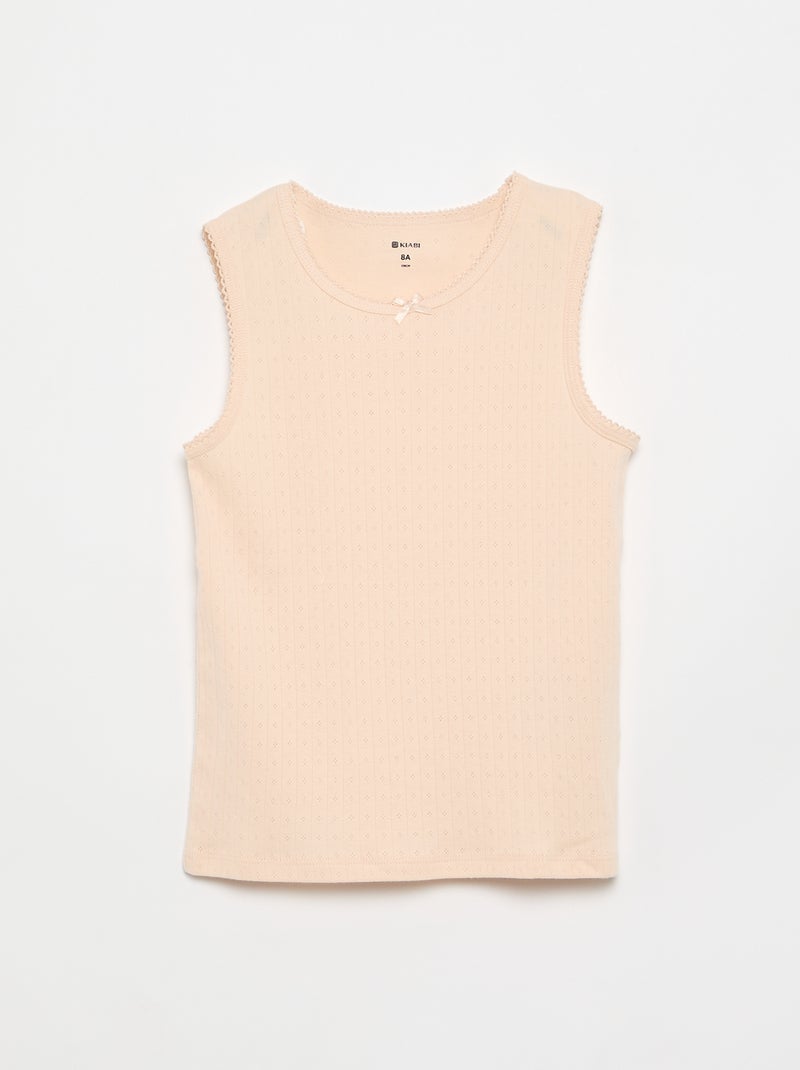 Pack de 2 tops em malha pointelle Branco - Kiabi