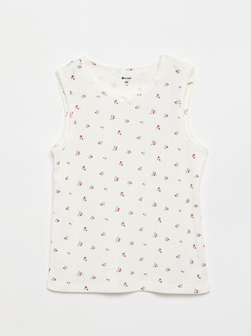 Pack de 2 tops em malha pointelle Branco - Kiabi