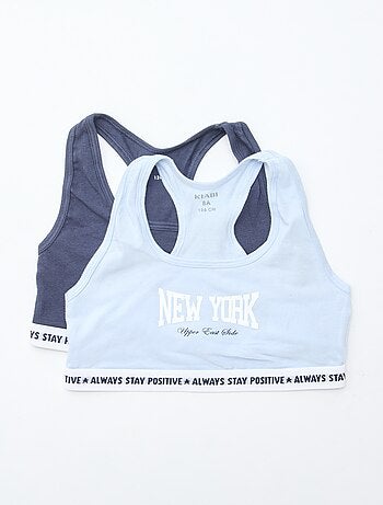 Pack de 2 tops para menina de estilo liso