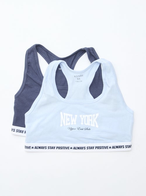 Pack de 2 tops para menina de estilo liso - Kiabi
