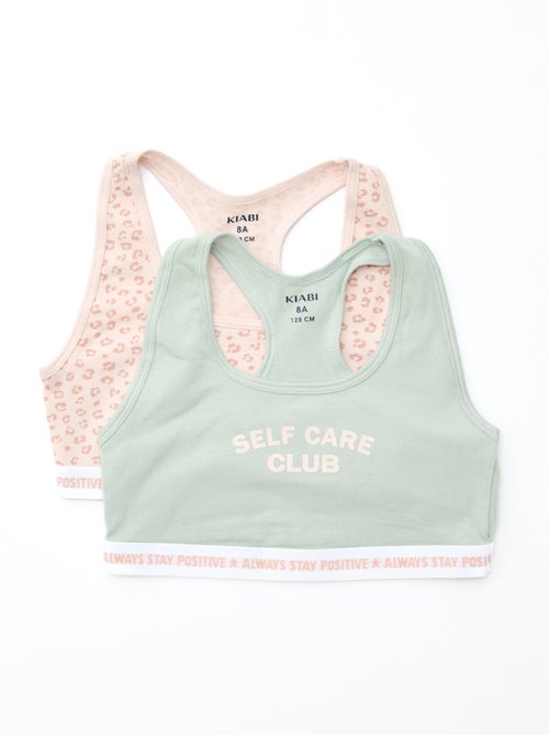 Pack de 2 tops para menina de estilo liso - Kiabi