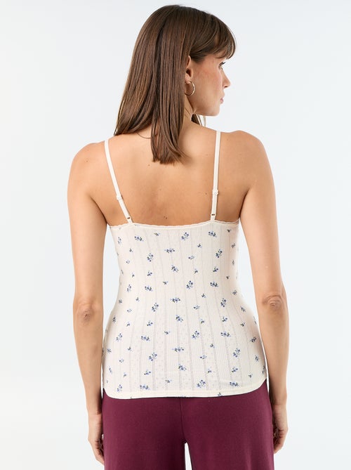 Pack de 2 tops pointelle estampados - Kiabi Pack de 2 tops pointelle estampados - Kiabi