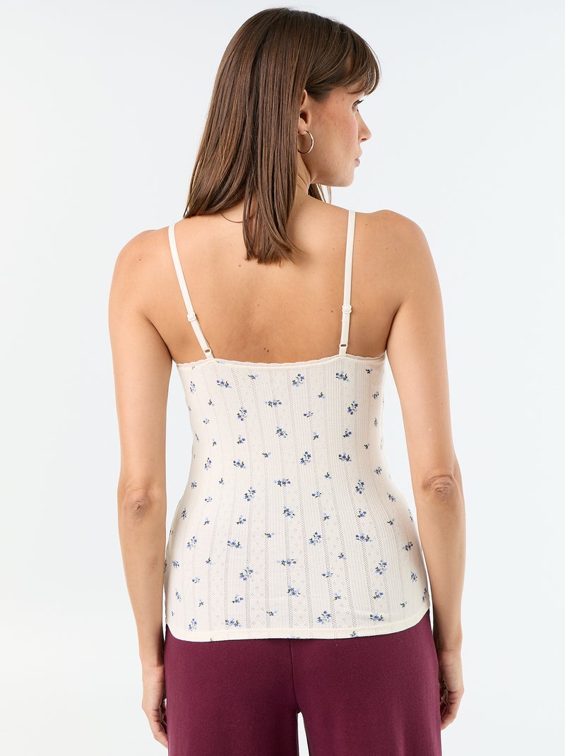 Pack de 2 tops pointelle estampados Branco - Kiabi
