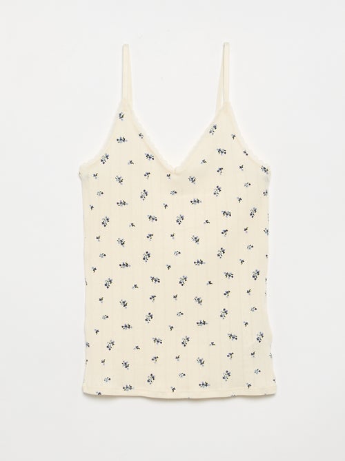 Pack de 2 tops pointelle estampados - Kiabi Pack de 2 tops pointelle estampados - Kiabi