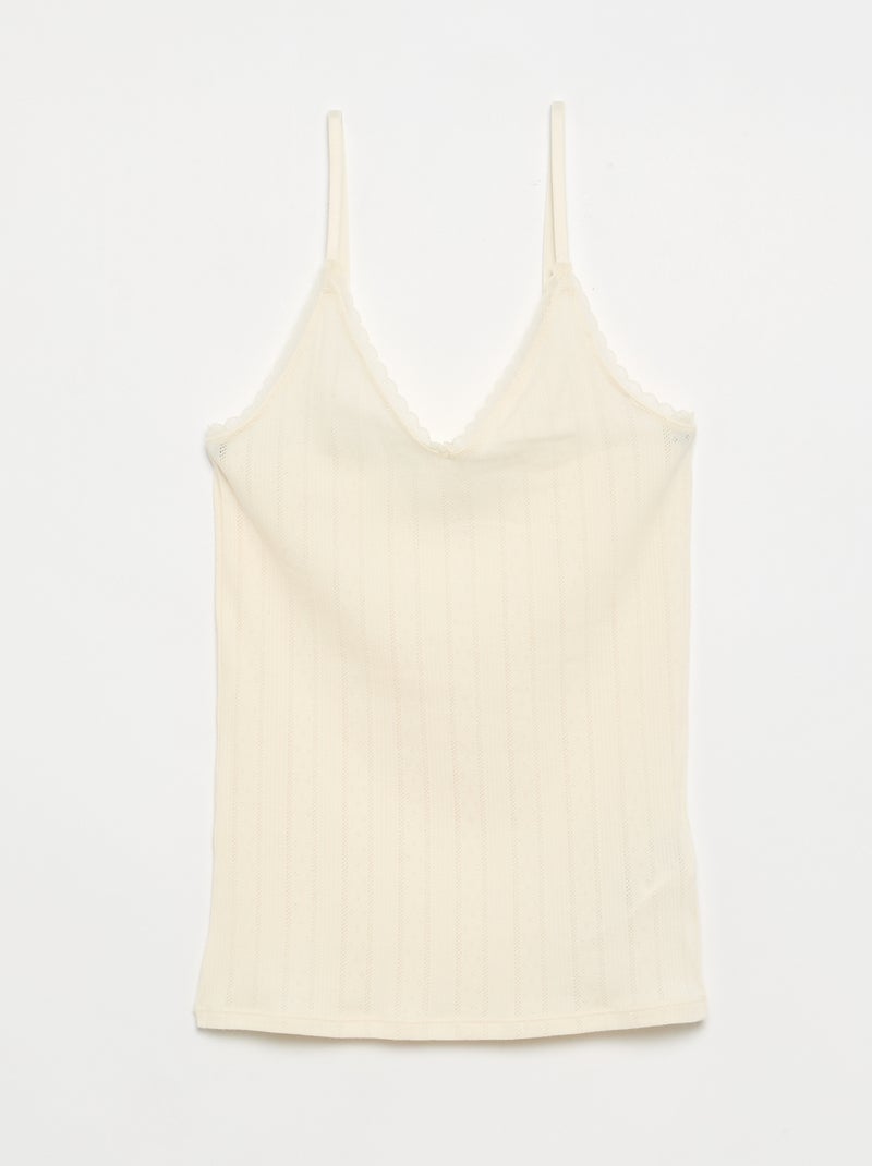 Pack de 2 tops pointelle estampados Branco - Kiabi