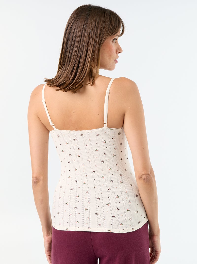Pack de 2 tops pointelle estampados Branco - Kiabi