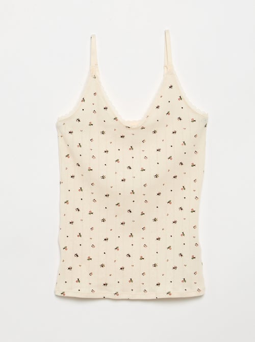 Pack de 2 tops pointelle estampados - Kiabi Pack de 2 tops pointelle estampados - Kiabi