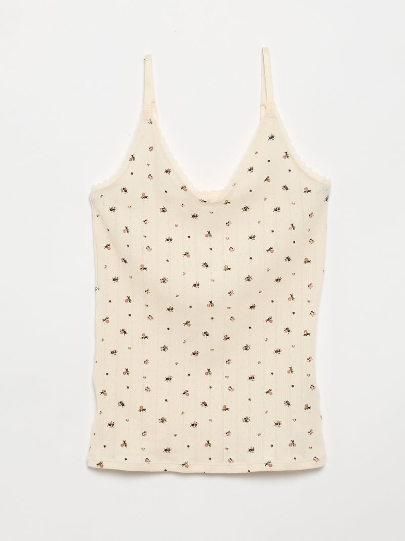 Pack de 2 tops pointelle estampados Branco - Kiabi