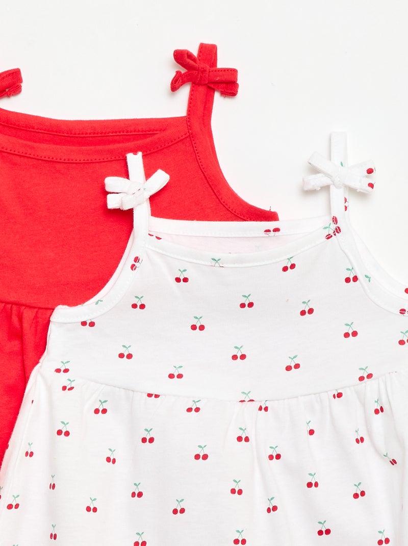 Pack de 2 vestidos de alças Branco - Kiabi