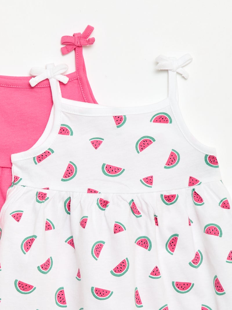 Pack de 2 vestidos de alças Branco - Kiabi