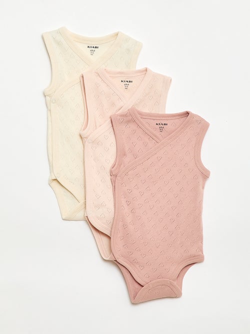 Pack de 3 bodies canelados - Kiabi