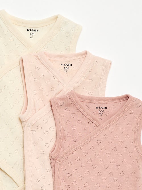 Pack de 3 bodies canelados - Kiabi