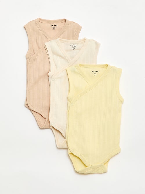 Pack de 3 bodies canelados - Kiabi