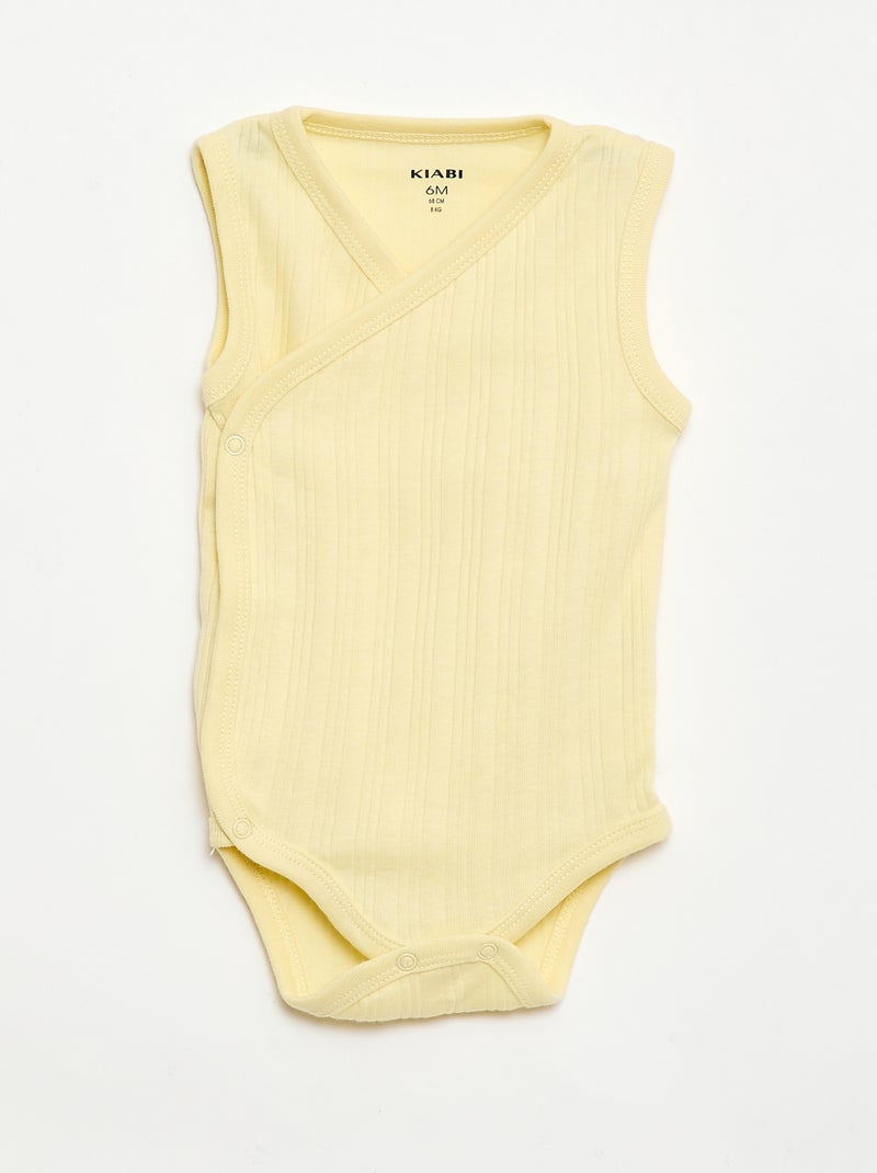 Pack de 3 bodies canelados Branco - Kiabi