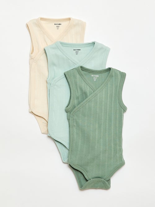 Pack de 3 bodies canelados - Kiabi