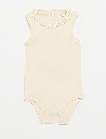 Pack de 3 bodies com decote redondo e bordados