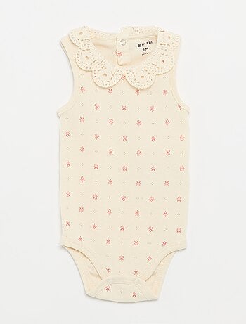 Pack de 3 bodies com decote redondo e bordados