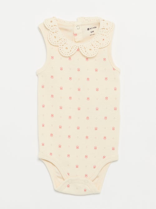 Pack de 3 bodies com decote redondo e bordados - Kiabi