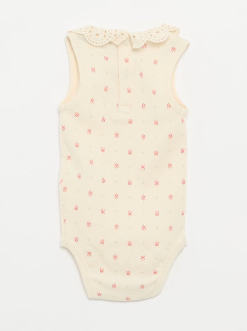 Pack de 3 bodies com decote redondo e bordados - Kiabi