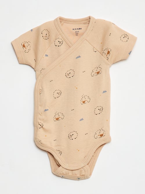 Pack de 3 bodies cruzados evolutivos de manga curta - Kiabi