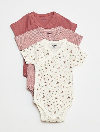 Pack de 3 bodies cruzados evolutivos de manga curta