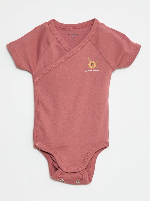 Pack de 3 bodies cruzados evolutivos de manga curta - Kiabi