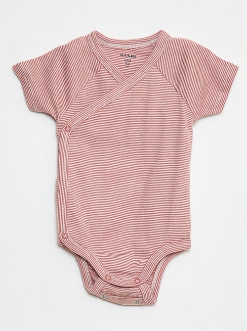 Pack de 3 bodies cruzados evolutivos de manga curta - Kiabi