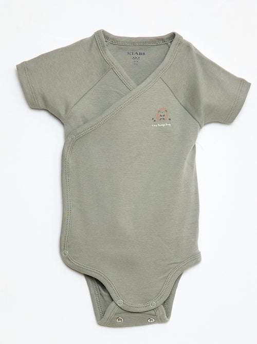 Pack de 3 bodies cruzados evolutivos de manga curta - Kiabi