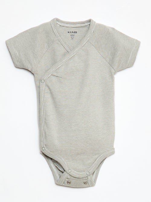Pack de 3 bodies cruzados evolutivos de manga curta - Kiabi