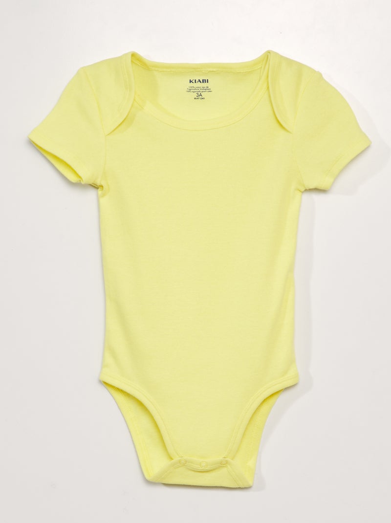 Pack de 3 bodies de algodão - coleção fácil de vestir AMARELO - Kiabi