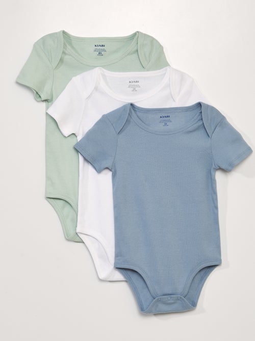Pack de 3 bodies de algodão - coleção fácil de vestir - Kiabi