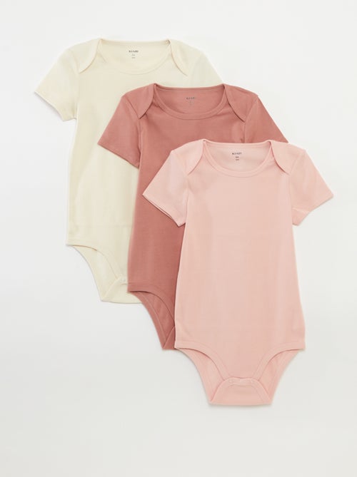Pack de 3 bodies de algodão - coleção fácil de vestir - Kiabi