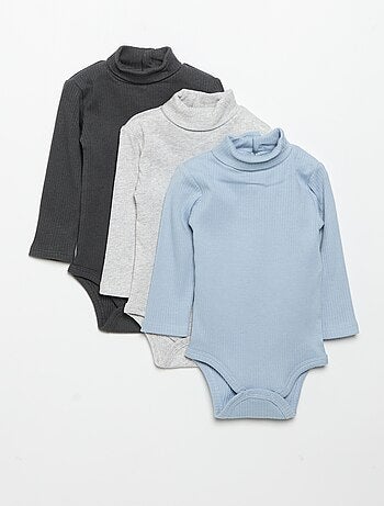 Pack de 3 bodies de gola alta