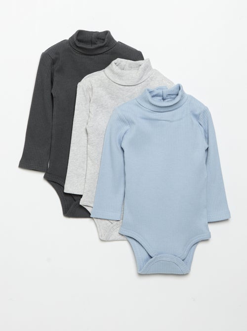 Pack de 3 bodies de gola alta - Kiabi