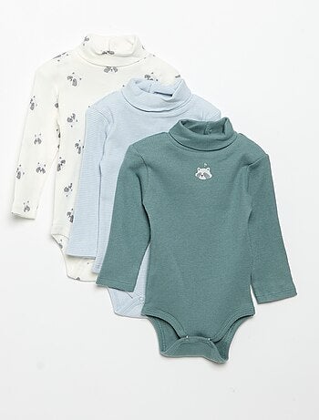 Pack de 3 bodies de gola alta
