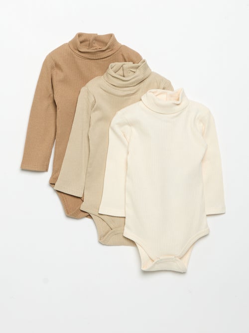 Pack de 3 bodies de gola alta - Kiabi