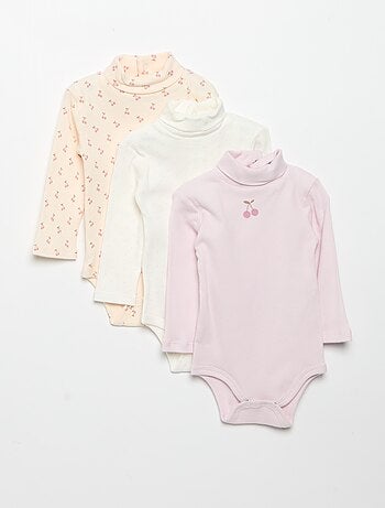 Pack de 3 bodies de gola alta
