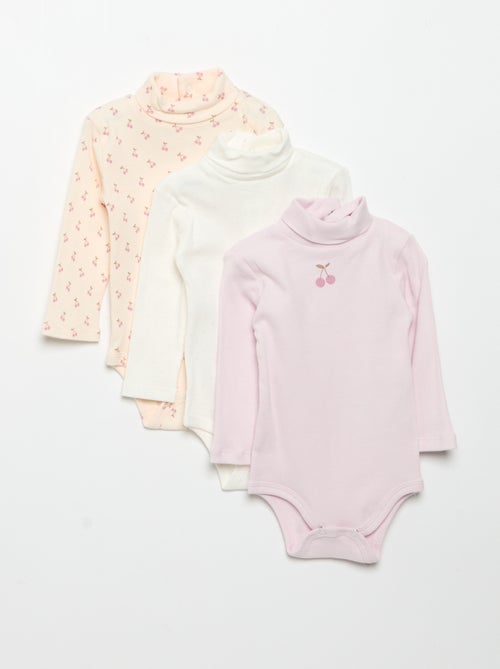 Pack de 3 bodies de gola alta - Kiabi