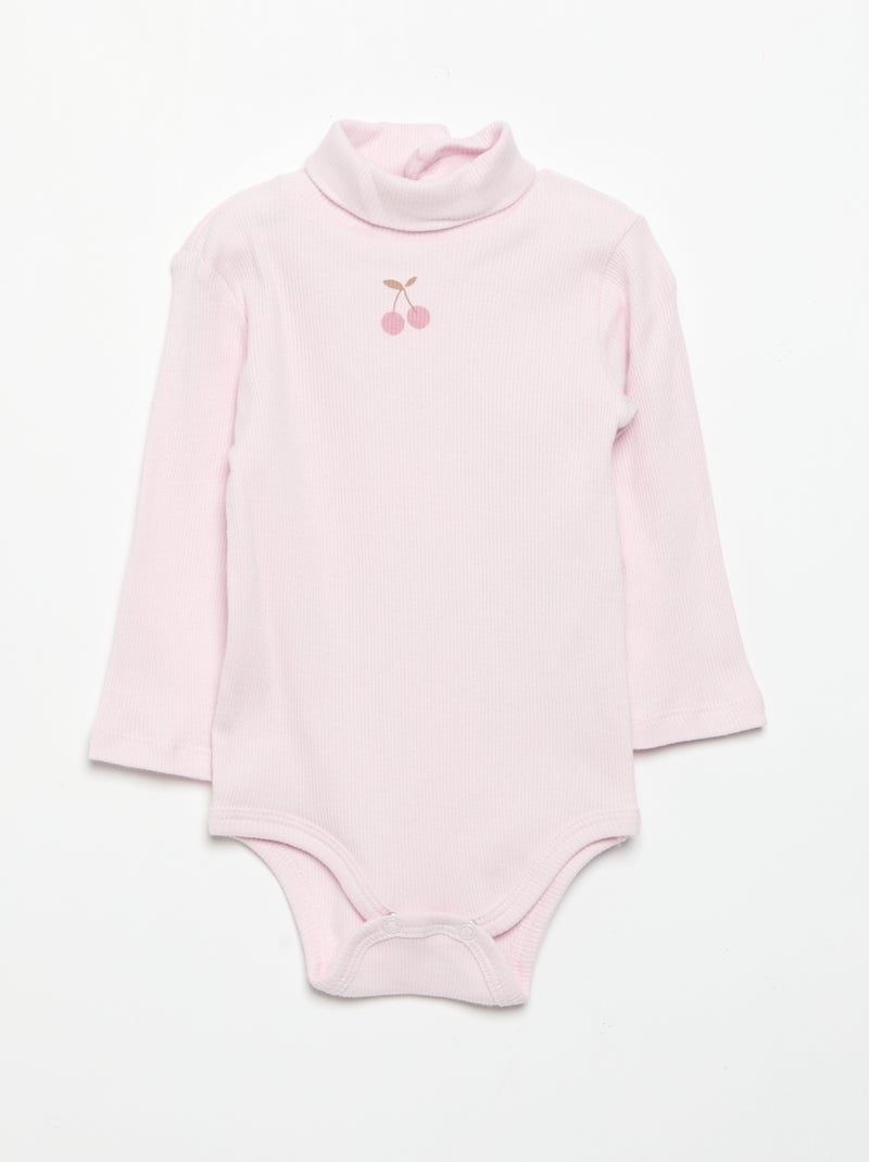 Pack de 3 bodies de gola alta Rosa - Kiabi