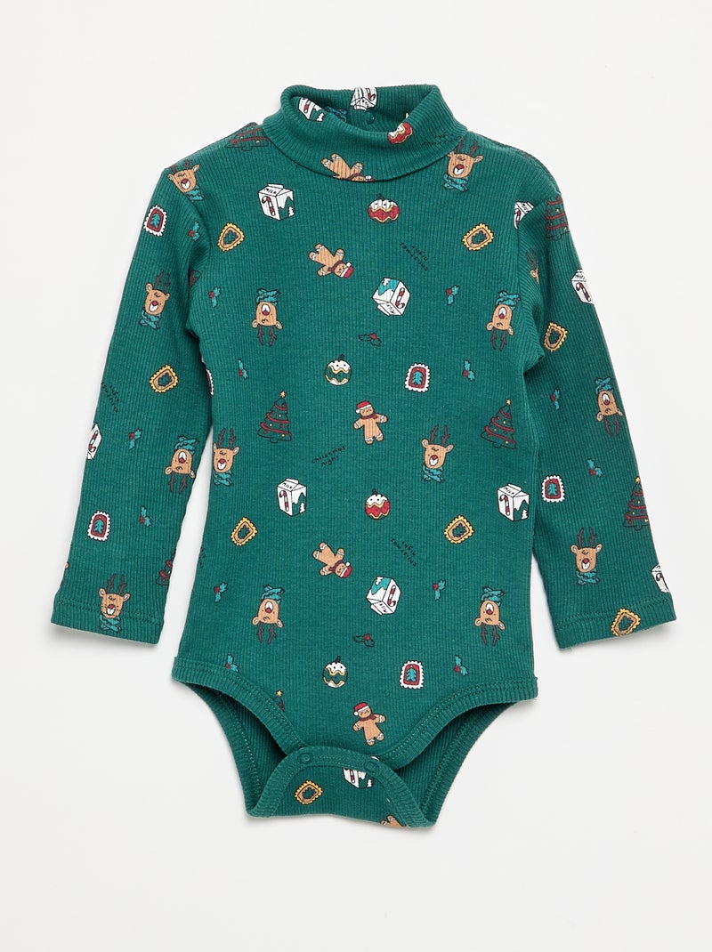 Pack de 3 bodies de gola alta Verde - Kiabi