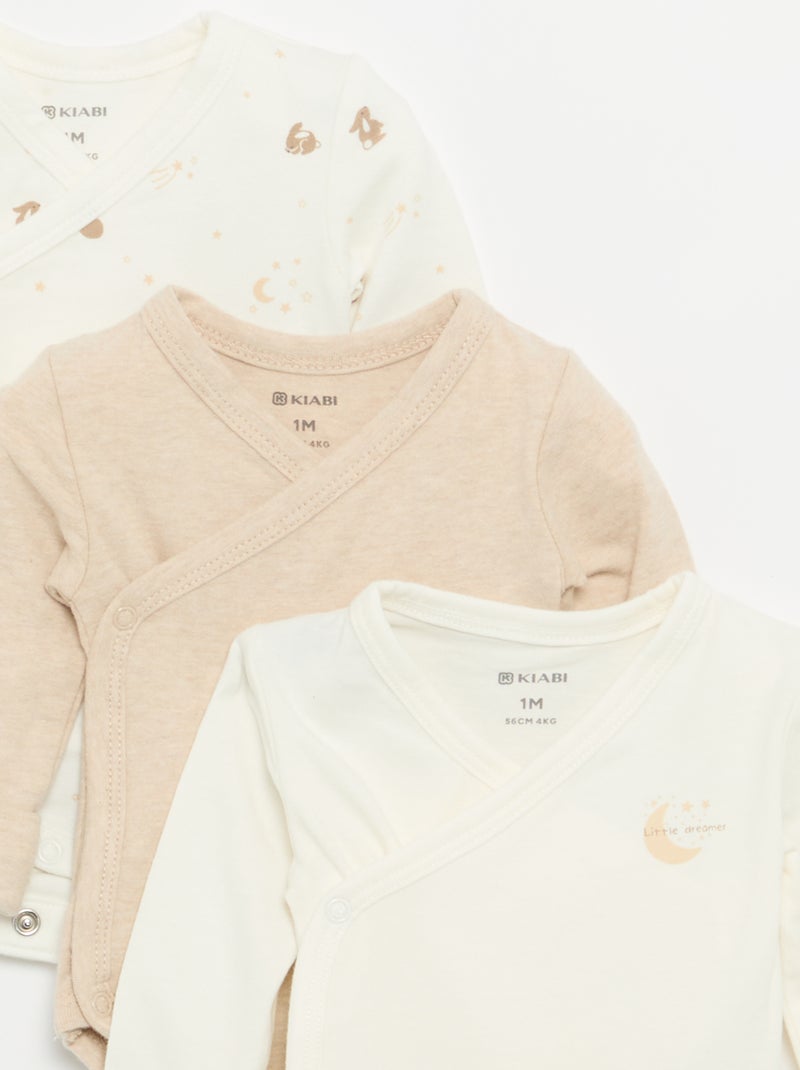 Pack de 3 bodies de manga comprida Branco - Kiabi