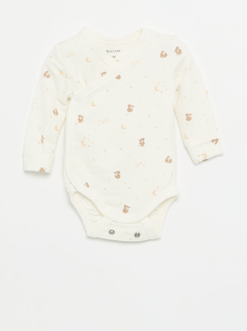 Pack de 3 bodies de manga comprida Branco - Kiabi