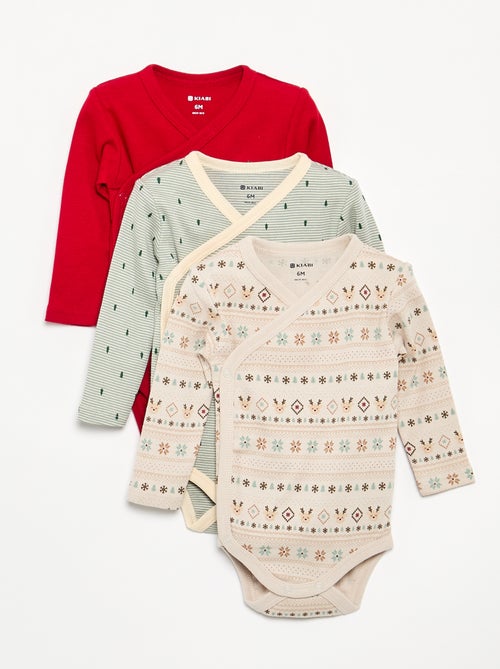 Pack de 3 bodies de Natal - Kiabi