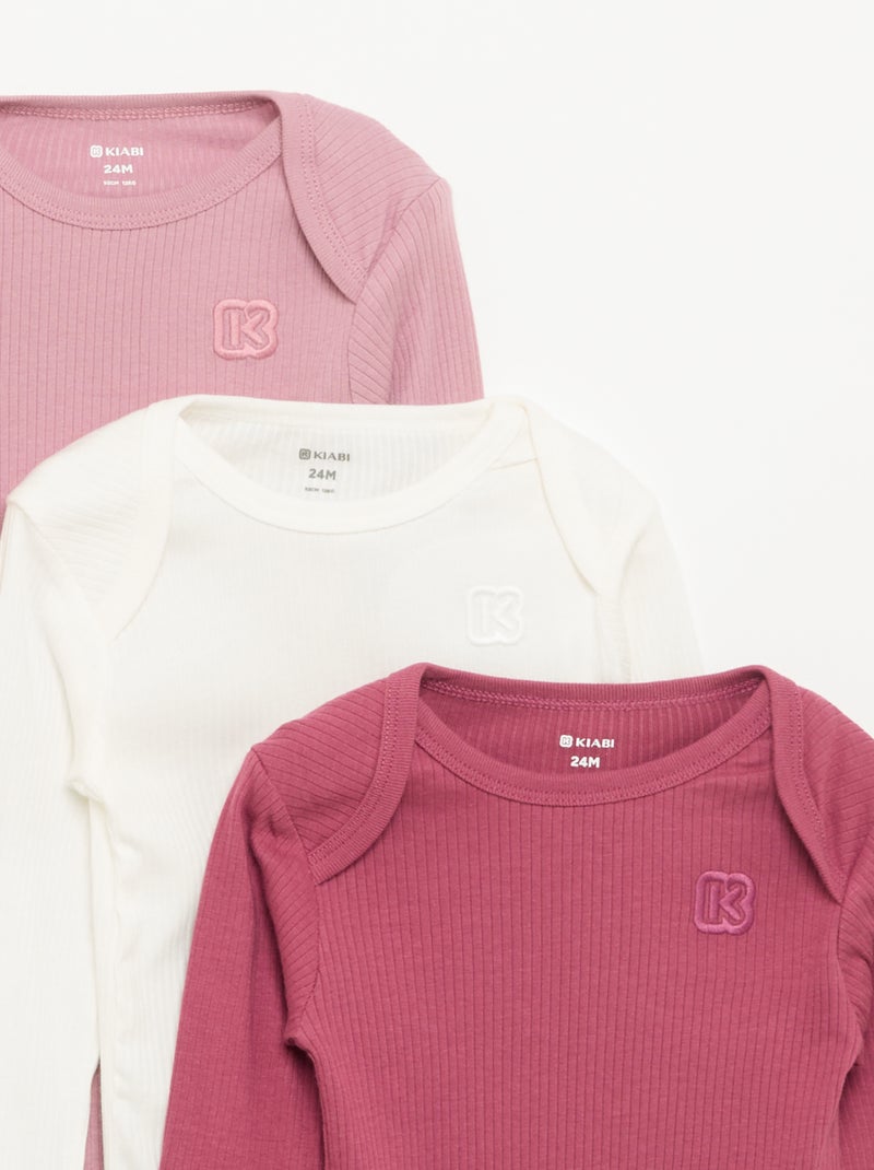 Pack de 3 bodies evolutivos - Kiabi Rosa - Kiabi