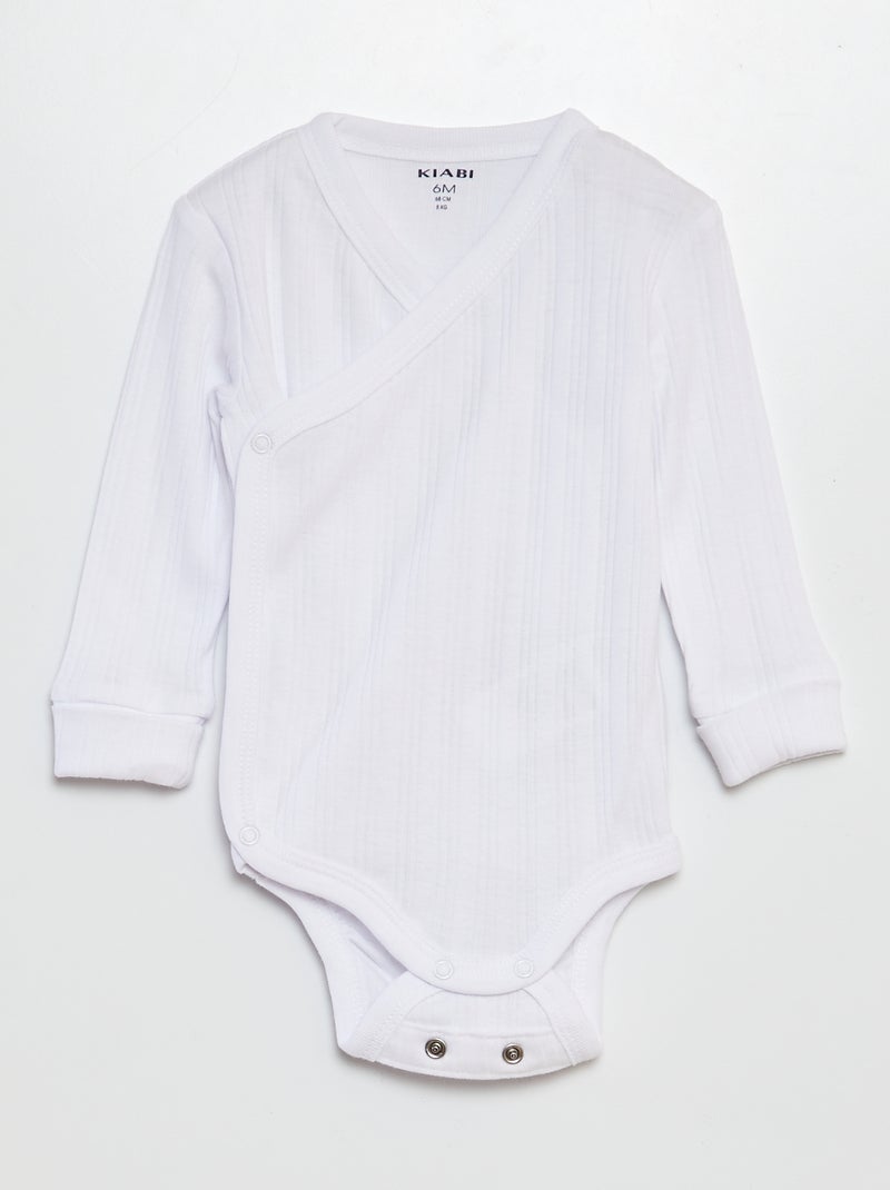Pack de 3 bodies evolutivos BRANCO - Kiabi