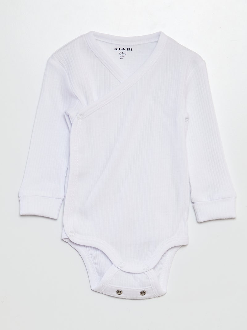 Pack de 3 bodies evolutivos BRANCO - Kiabi