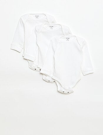 Pack de 3 bodies evolutivos gola americana e mangas compridas