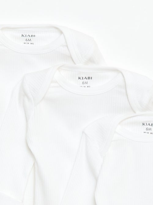 Pack de 3 bodies evolutivos gola americana e mangas compridas - Kiabi