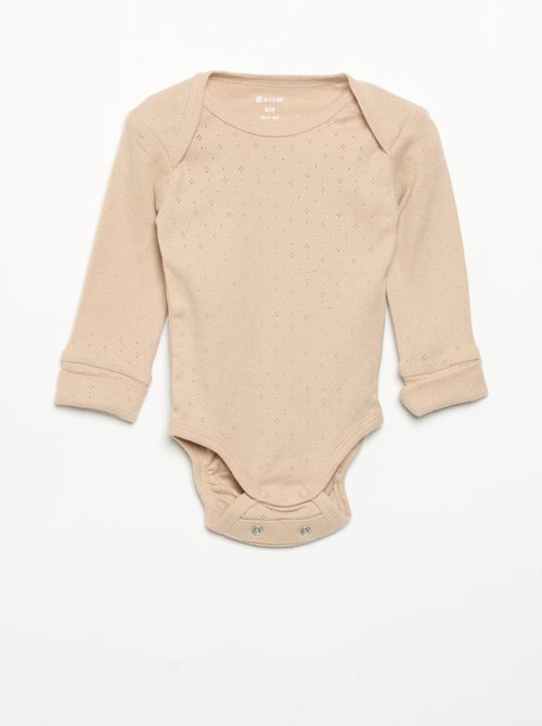 Pack de 3 bodies evolutivos gola americana e mangas compridas - Kiabi