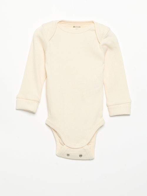 Pack de 3 bodies evolutivos gola americana e mangas compridas - Kiabi